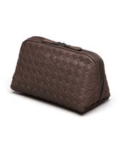 Bottega Veneta® Ebano Intrecciato Nappa Cosmetic Case Bottega Veneta® Ebano Intrecciato Nappa Cosmetic Case