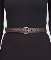 Bottega Veneta® Ebano Intrecciato Nappa Belt Bottega Veneta® Ebano Intrecciato Nappa Belt