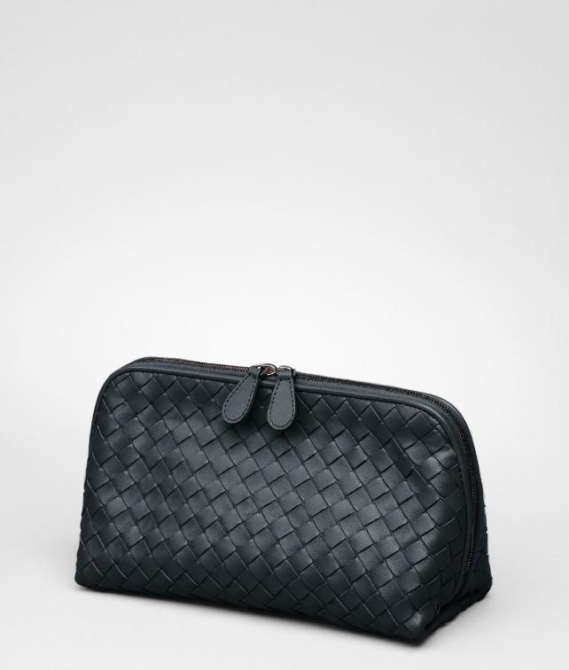 BOTTEGA VENETA Ebano Intrecciato Nappa Cosmetic Case Other Leather Accessory D fp