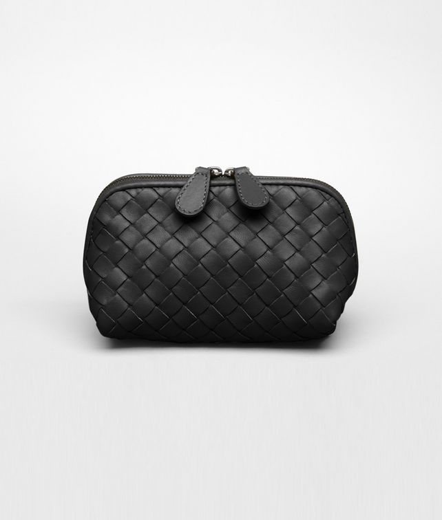 BOTTEGA VENETA Nero Intrecciato Nappa Cosmetic Case Other Leather Accessory D fp