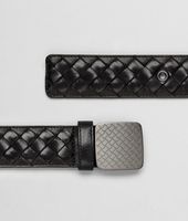 Bottega Veneta® Intrecciato Waxed Vitello Laque Belt Bottega Veneta® Intrecciato Waxed Vitello Laque Belt