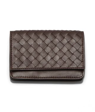 BOTTEGA VENETA - Ebano Intrecciato Nappa Card Case