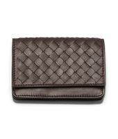 Bottega Veneta® Ebano Intrecciato Nappa Card Case Bottega Veneta® Ebano Intrecciato Nappa Card Case