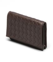 Bottega Veneta® Ebano Intrecciato Nappa Card Case Bottega Veneta® Ebano Intrecciato Nappa Card Case