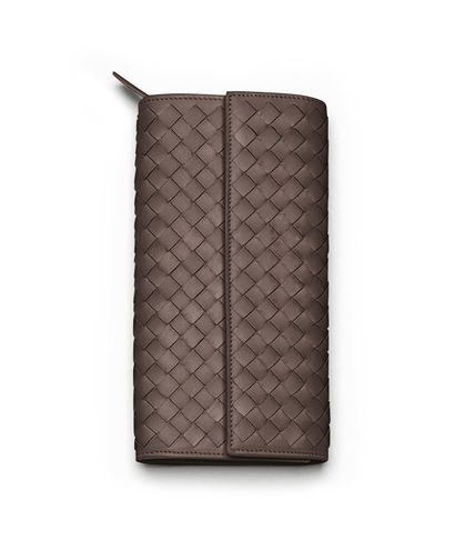 BOTTEGA VENETA - Continental Portemonnaie aus Nappaleder Intrecciato Ebano