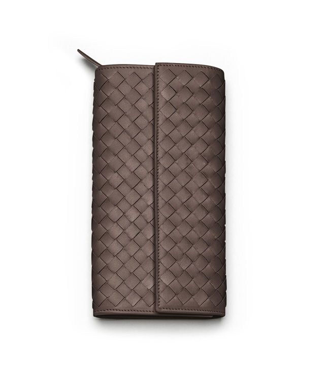BOTTEGA VENETA CONTINENTAL WALLET IN EBANO INTRECCIATO NAPPA Continental Wallet D fp
