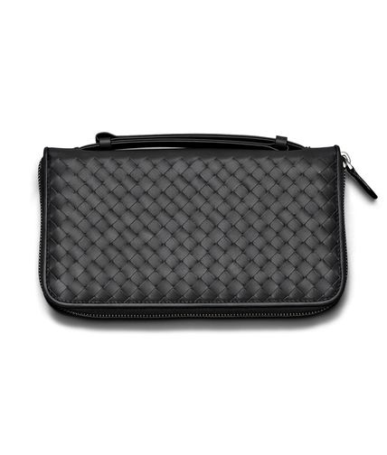 BOTTEGA VENETA - Tasche für Reisedokumente aus VN-Leder Intrecciato Nero