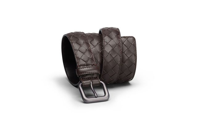 BOTTEGA VENETA - Ebano Intrecciato Nappa Belt