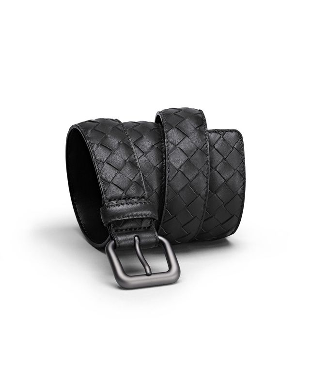BOTTEGA VENETA BELT IN EBANO INTRECCIATO NAPPA Belt U fp