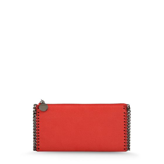 Stella McCartney, Portafoglio Falabella con Zip in Shaggy Deer
