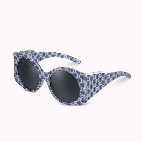 Stella McCartney, Lunettes de soleil Oriental Circle à grande monture avec imprimé