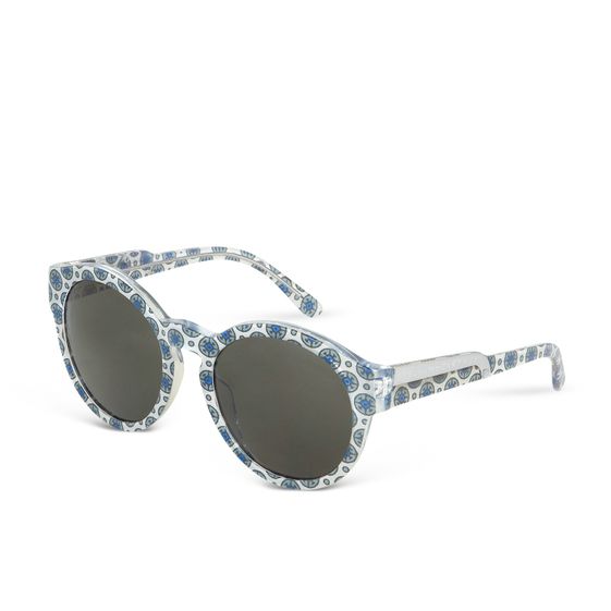 Stella McCartney, Oriental Circle Blue & Silver Round Sunglasses