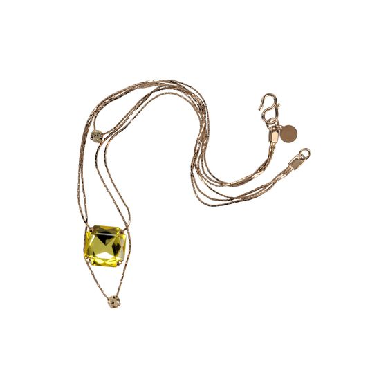 Stella McCartney, Rose Gold Brass and Stones Triple Pendant Necklace 