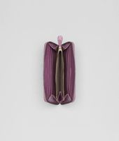 Bottega Veneta® Shiny Crocodile Fumé Zip Around Wallet Bottega Veneta® Shiny Crocodile Fumé Zip Around Wallet