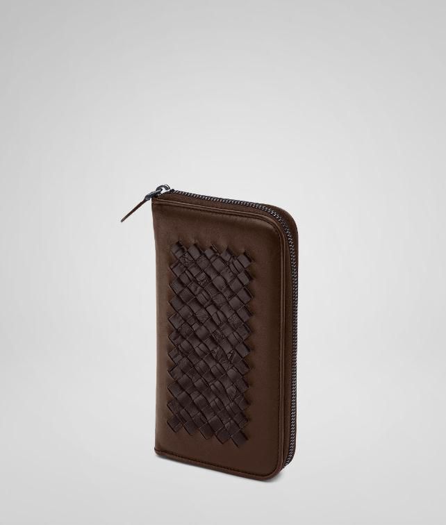 BOTTEGA VENETA Light Calf Soft Crocodile Fume Zip Around Wallet Wallet U fp