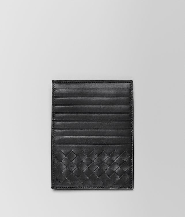 BOTTEGA VENETA CARD CASE IN NERO INTRECCIATO CALF Card Case or Coin Purse E fp