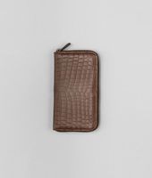 Bottega Veneta® Soft Crocodile Fume Zip Around Wallet Bottega Veneta® Soft Crocodile Fume Zip Around Wallet