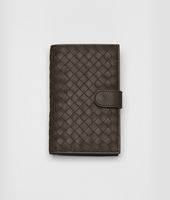 Bottega Veneta® Espresso Nero Intrecciato Waxed Leather Continental Wallet Bottega Veneta® Espresso Nero Intrecciato Waxed Leather Continental Wallet