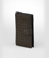 Bottega Veneta® Espresso Nero Intrecciato Waxed Leather Continental Wallet Bottega Veneta® Espresso Nero Intrecciato Waxed Leather Continental Wallet