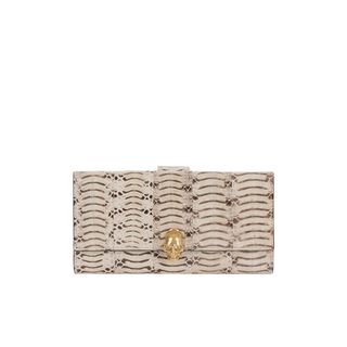 ALEXANDER MCQUEEN, Wallet, Skull Charm Tiger Snakeskin Wallet