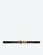 Skinny Belt Classic Rive Gauche Belt in Black Leather SAINTLAURENT
