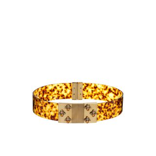 ALEXANDER MCQUEEN, Belt, Plexi Tortoiseshell Crystal Bee Buckle Belt