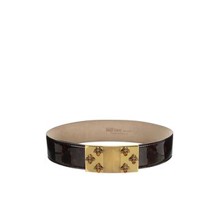 ALEXANDER MCQUEEN, Belt, Tortoiseshell Patent Leather Bee Plaque Belt