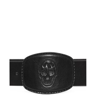 ALEXANDER MCQUEEN, Belt, Leather 3D Skull Buckle Belt
