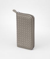 Bottega Veneta® Fume Intrecciato Nappa Zip Around Wallet Bottega Veneta® Fume Intrecciato Nappa Zip Around Wallet