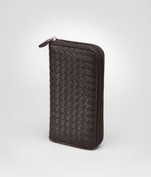 Bottega Veneta® Ebano Intrecciato VN Zip Around Wallet Bottega Veneta® Ebano Intrecciato VN Zip Around Wallet
