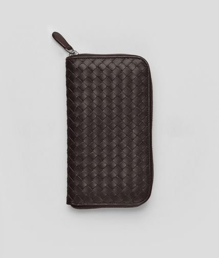 BOTTEGA VENETA - Ebano Intrecciato VN Zip Around Wallet