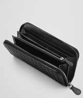 Bottega Veneta® Nero Intrecciato VN Zip Around Wallet Bottega Veneta® Nero Intrecciato VN Zip Around Wallet