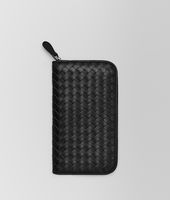 Bottega Veneta® Brieftasche mit Rundum-Reißverschluss aus VN-Leder Intrecciato in Nero Bottega Veneta® Brieftasche mit Rundum-Reißverschluss aus VN-Leder Intrecciato in Nero