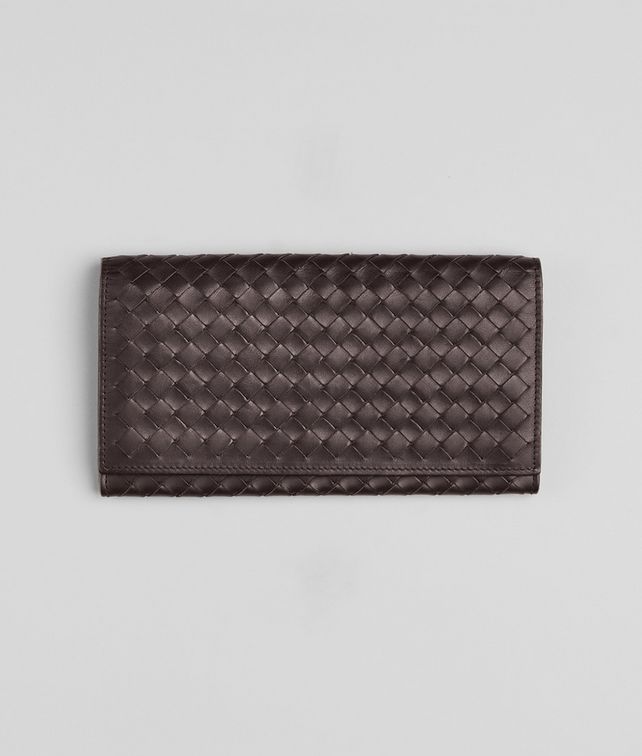 BOTTEGA VENETA Portemonnaie aus VN-Leder Intrecciato Ebano Continental Portemonnaie U fp