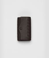 Bottega Veneta® Ebano Intrecciato Nappa Key Case Bottega Veneta® Ebano Intrecciato Nappa Key Case