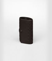 Bottega Veneta® Ebano Intrecciato Nappa Key Case Bottega Veneta® Ebano Intrecciato Nappa Key Case