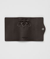 Bottega Veneta® Ebano Intrecciato Nappa Key Case Bottega Veneta® Ebano Intrecciato Nappa Key Case
