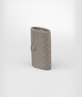 Bottega Veneta® Fume Intrecciato Nappa Key Case Bottega Veneta® Fume Intrecciato Nappa Key Case