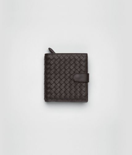 BOTTEGA VENETA - Ebano Intrecciato Nappa French Flap Wallet