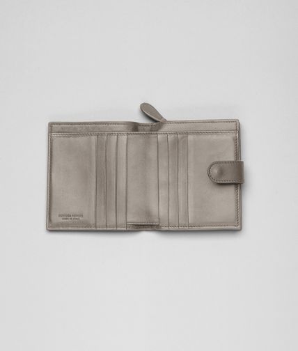 BOTTEGA VENETA - Fume Intrecciato Nappa French Flap Wallet