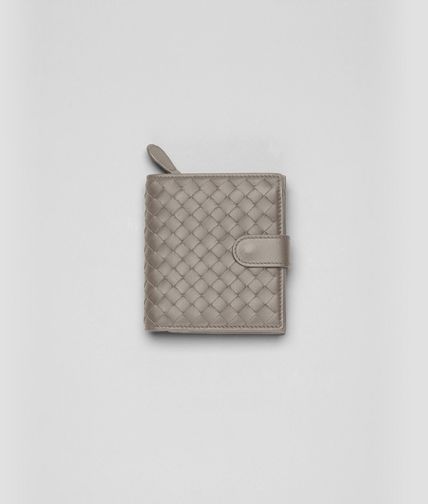 BOTTEGA VENETA - Fume Intrecciato Nappa French Flap Wallet