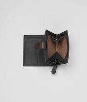 Bottega Veneta® Espresso Nero Intrecciato Waxed Leather Wallet Bottega Veneta® Espresso Nero Intrecciato Waxed Leather Wallet