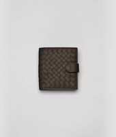 Bottega Veneta® Espresso Nero Intrecciato Waxed Leather Wallet Bottega Veneta® Espresso Nero Intrecciato Waxed Leather Wallet