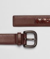 Bottega Veneta® Gürtel aus leichtem Kalbsleder Intreccio Scolpito Cioccolato Ebano Bottega Veneta® Gürtel aus leichtem Kalbsleder Intreccio Scolpito Cioccolato Ebano