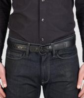 Bottega Veneta® Nero Light Calf Intreccio Scolpito Belt Bottega Veneta® Nero Light Calf Intreccio Scolpito Belt