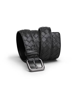 BOTTEGA VENETA - Nero Intrecciato Nappa Belt