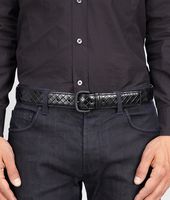 Bottega Veneta® Nero Intreccio Scolpito Belt Bottega Veneta® Nero Intreccio Scolpito Belt