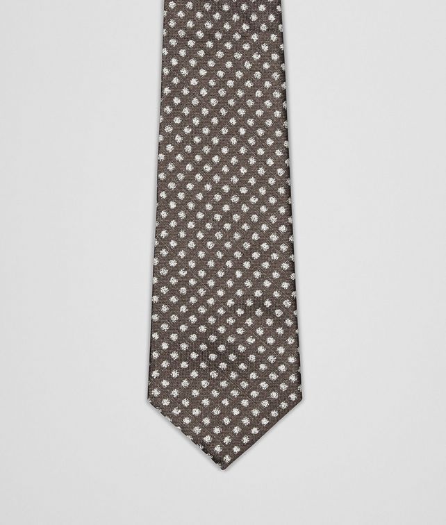 BOTTEGA VENETA Coffee Ivory Silk Tie Tie or bow tie U fp