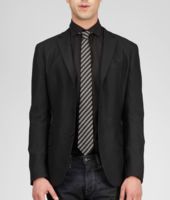 Bottega Veneta® Krawatte aus Seide Black Grey Bottega Veneta® Krawatte aus Seide Black Grey