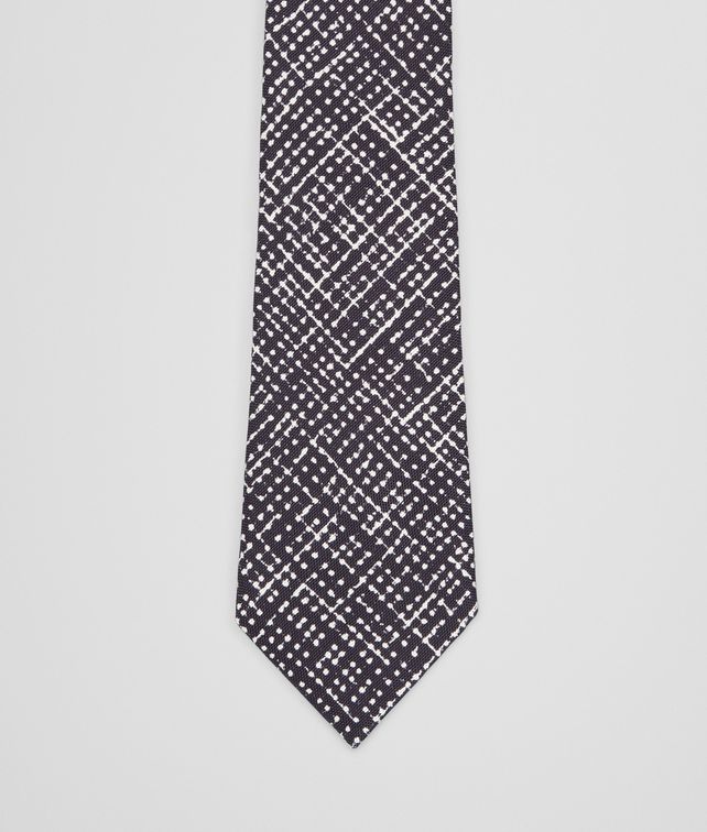 BOTTEGA VENETA Midnight Blue Beige Silk Tie Tie or bow tie U fp